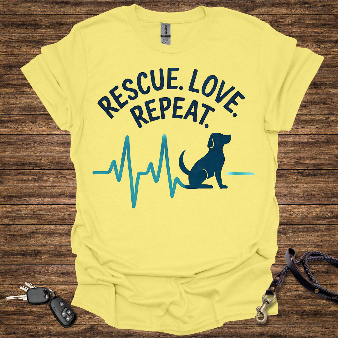 Rescue Love Repeat Blue