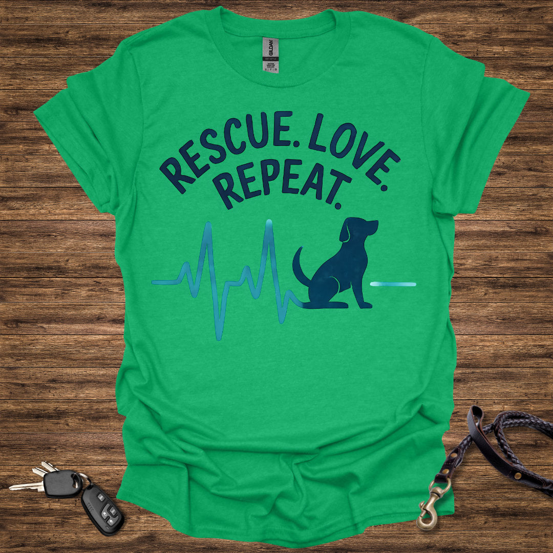 Rescue Love Repeat Blue