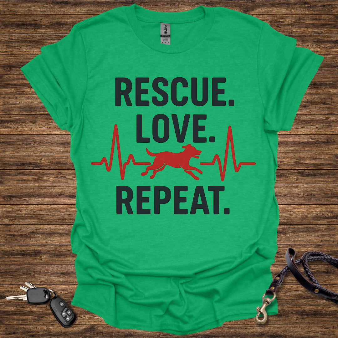 Rescue Love Repeat Red