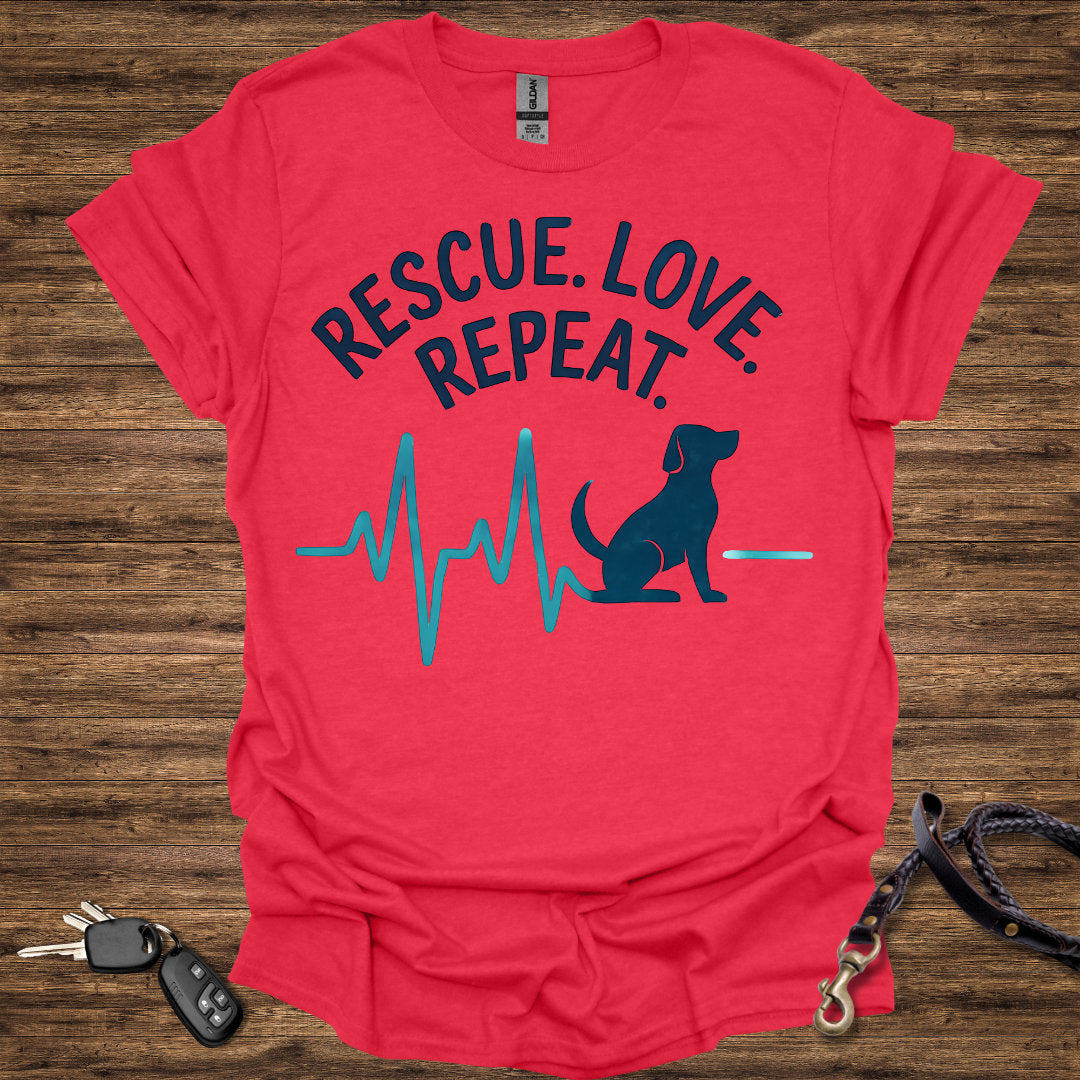 Rescue Love Repeat Blue