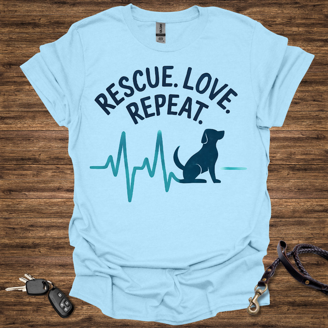 Rescue Love Repeat Blue