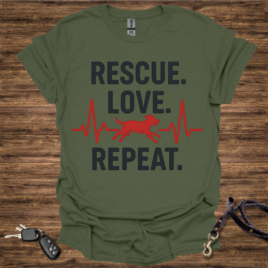 Rescue Love Repeat Red