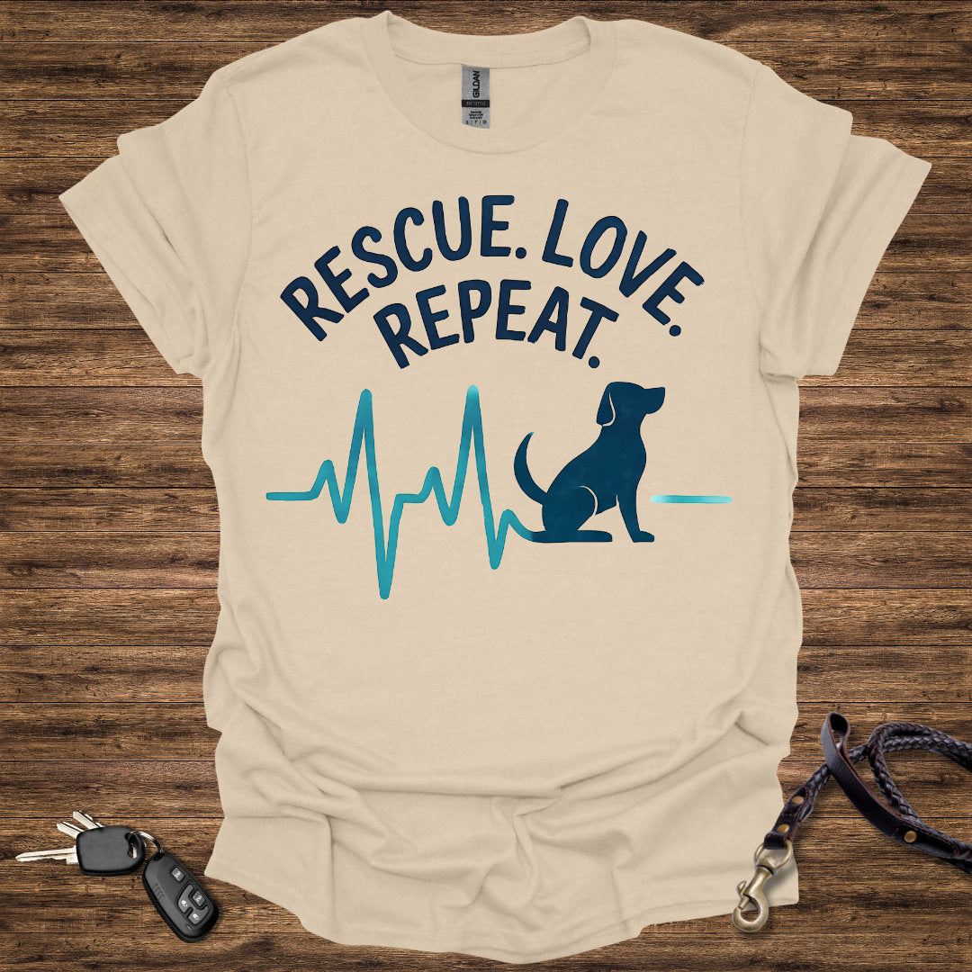 Rescue Love Repeat Blue