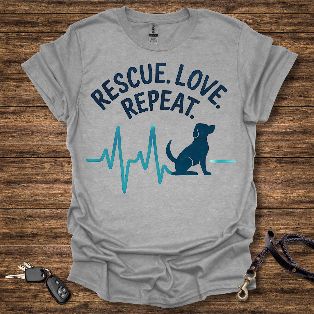 Rescue Love Repeat Blue
