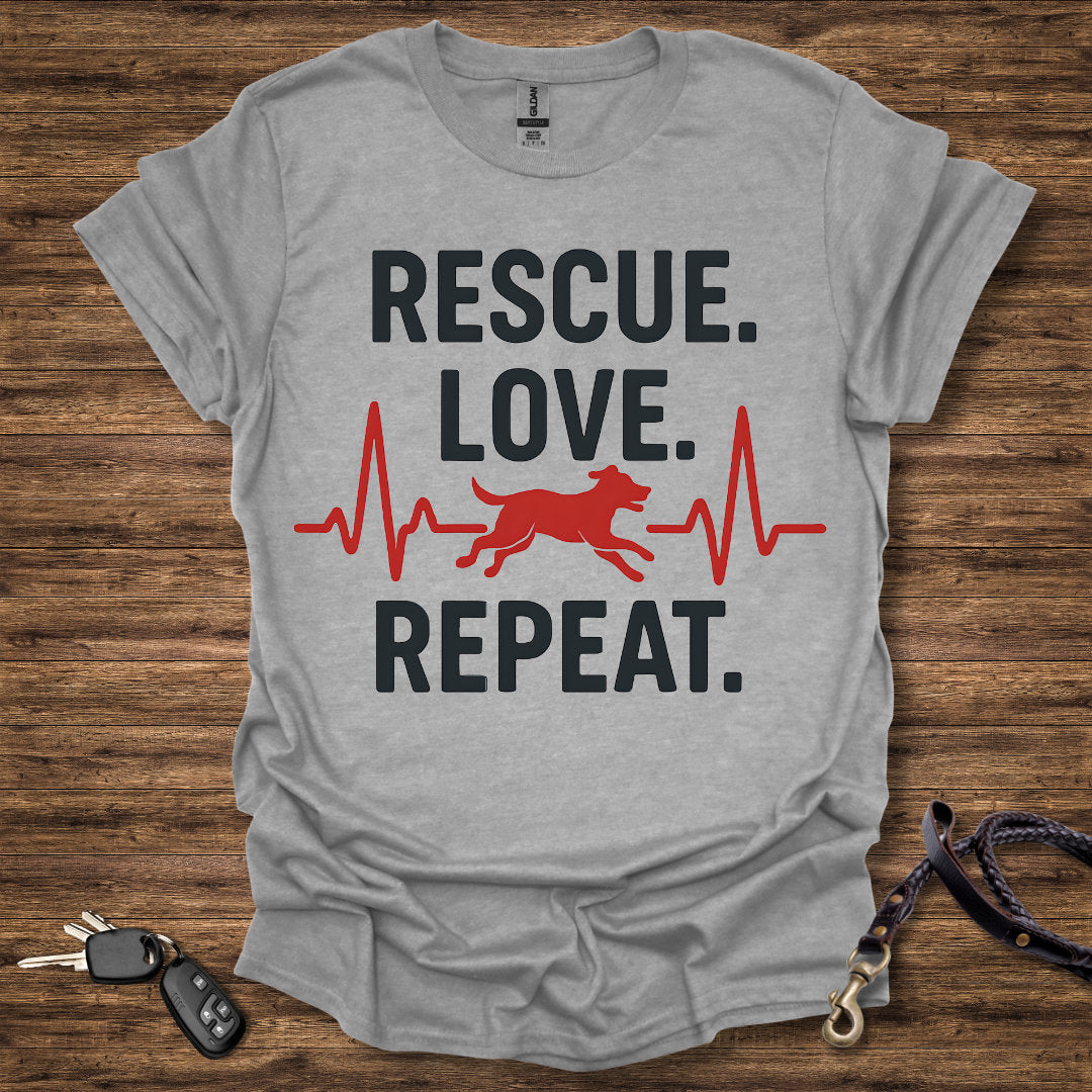 Rescue Love Repeat Red