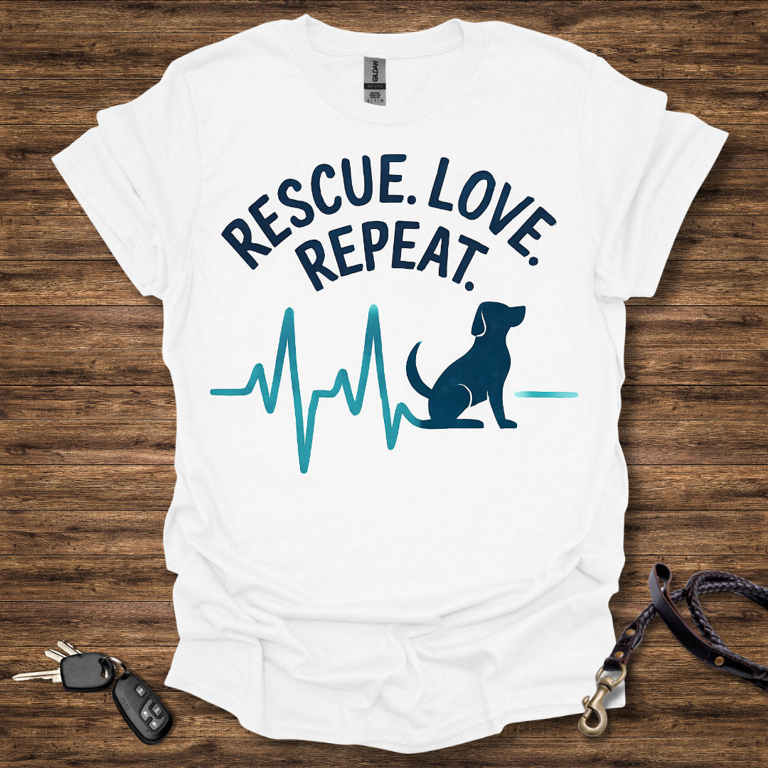 Rescue Love Repeat Blue