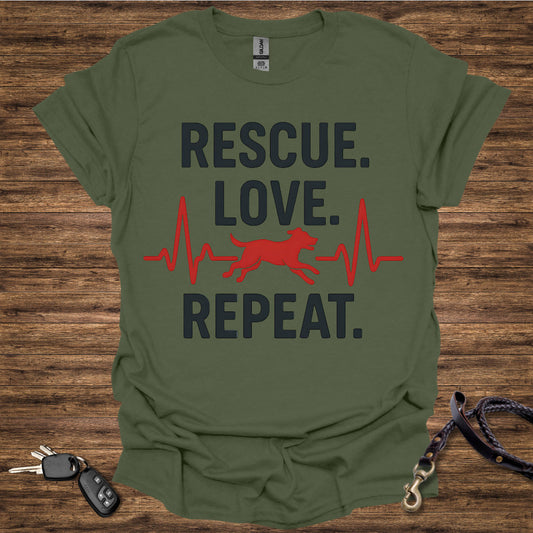 Rescue Love Repeat Red