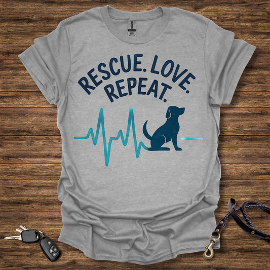 Rescue Love Repeat Blue